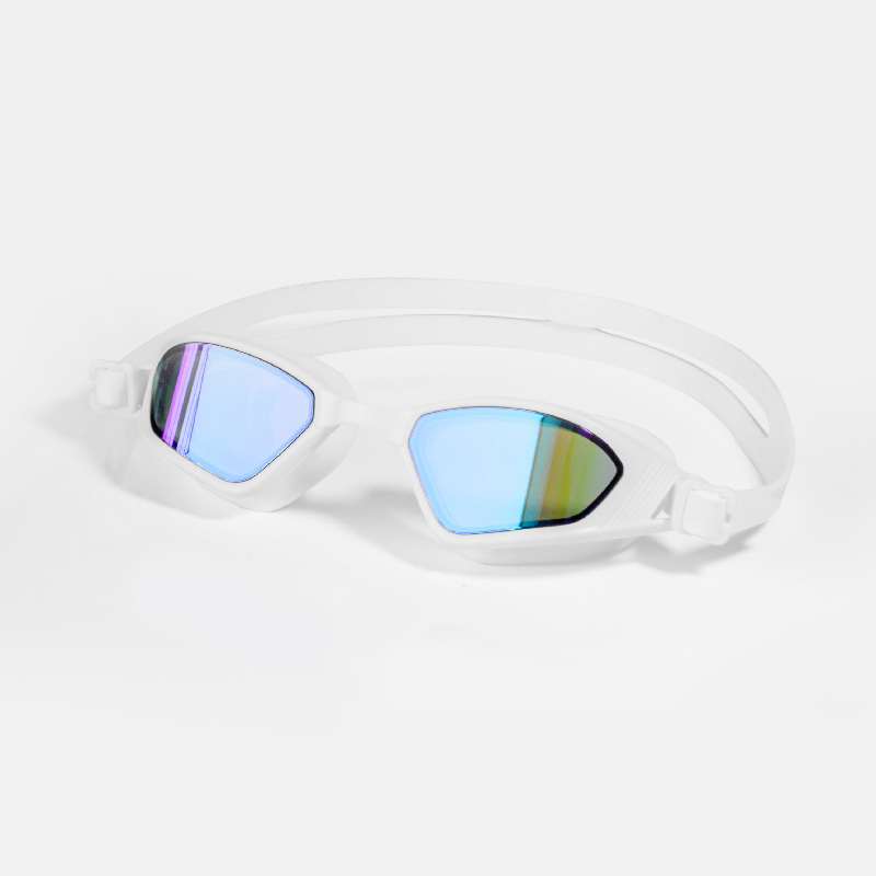 Front View of Maritonia BE048 Mid-Frame Blue Mirrored Swimming Goggles