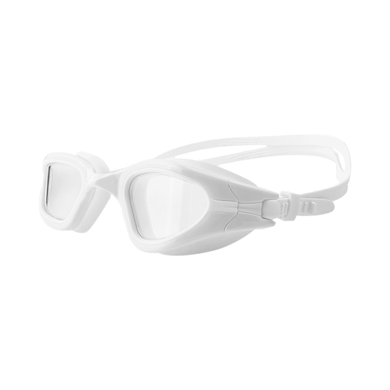 Side Profile of Maritonia AF6100 White Big Frame Transparent Swimming Goggles