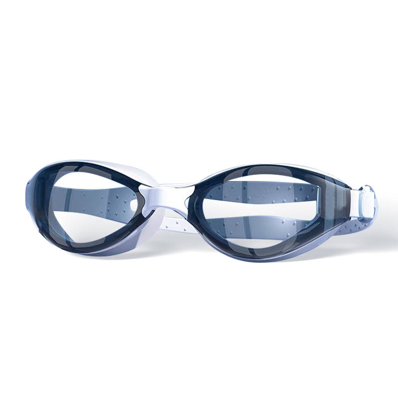 Front View of Maritonia BE045 White Big-Frame Goggles with Grey Tinted Lens