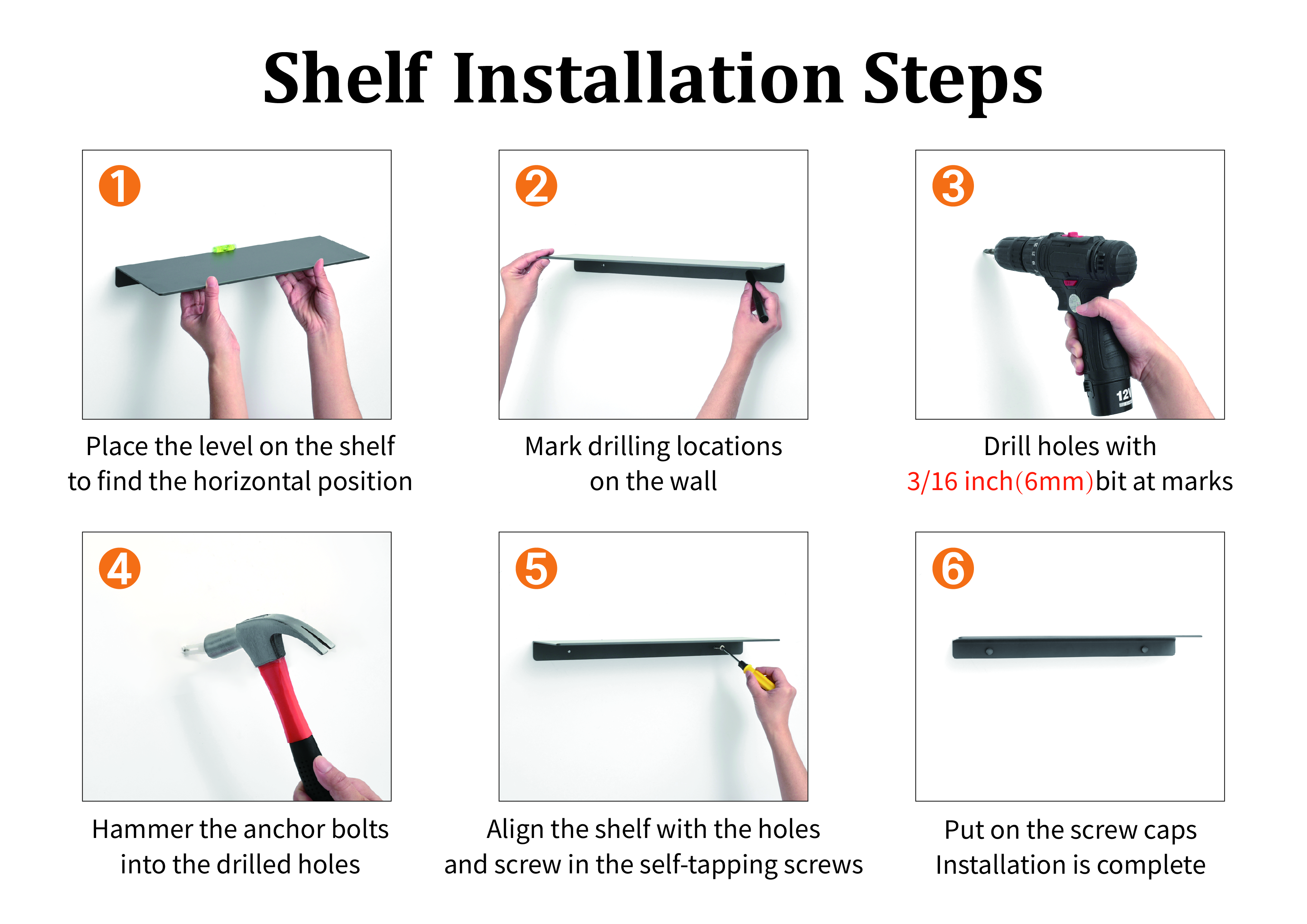 Matooya Modern Aluminum Floating Shelves – Wall Mounted Mini Display Racks for Bathroom & Bedroom Decor