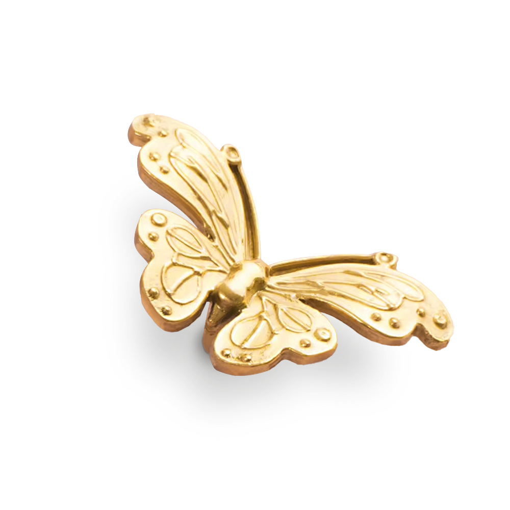 French Butterfly Brass Cabinet Drawer Knobs