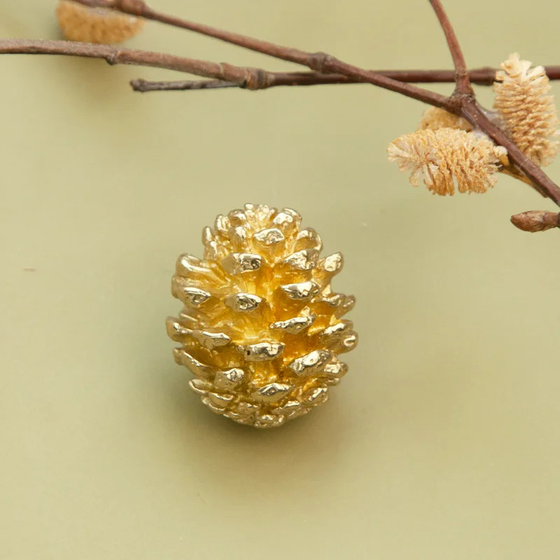  Pinecone Soild BrassCabinet Drawer Knobs
