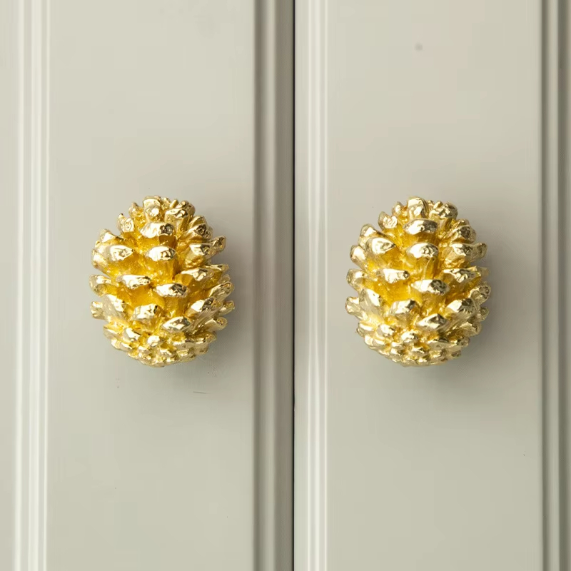  Pinecone Soild BrassCabinet Drawer Knobs
