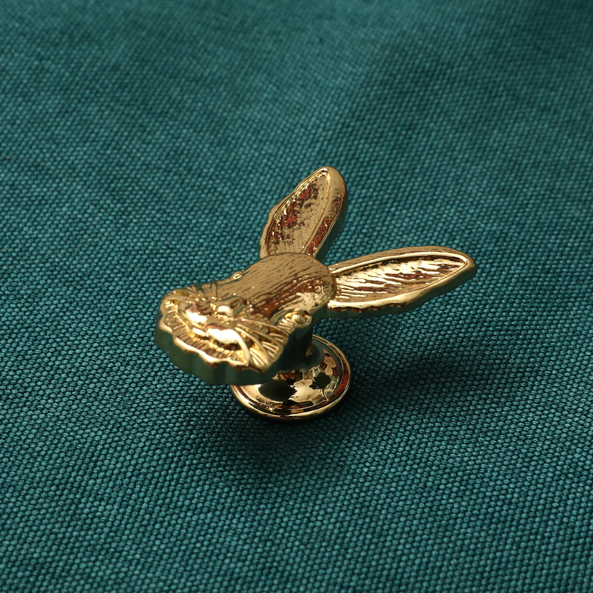  Satin Gold Rabbit Shape Brass Cabinet Drawer Knobs