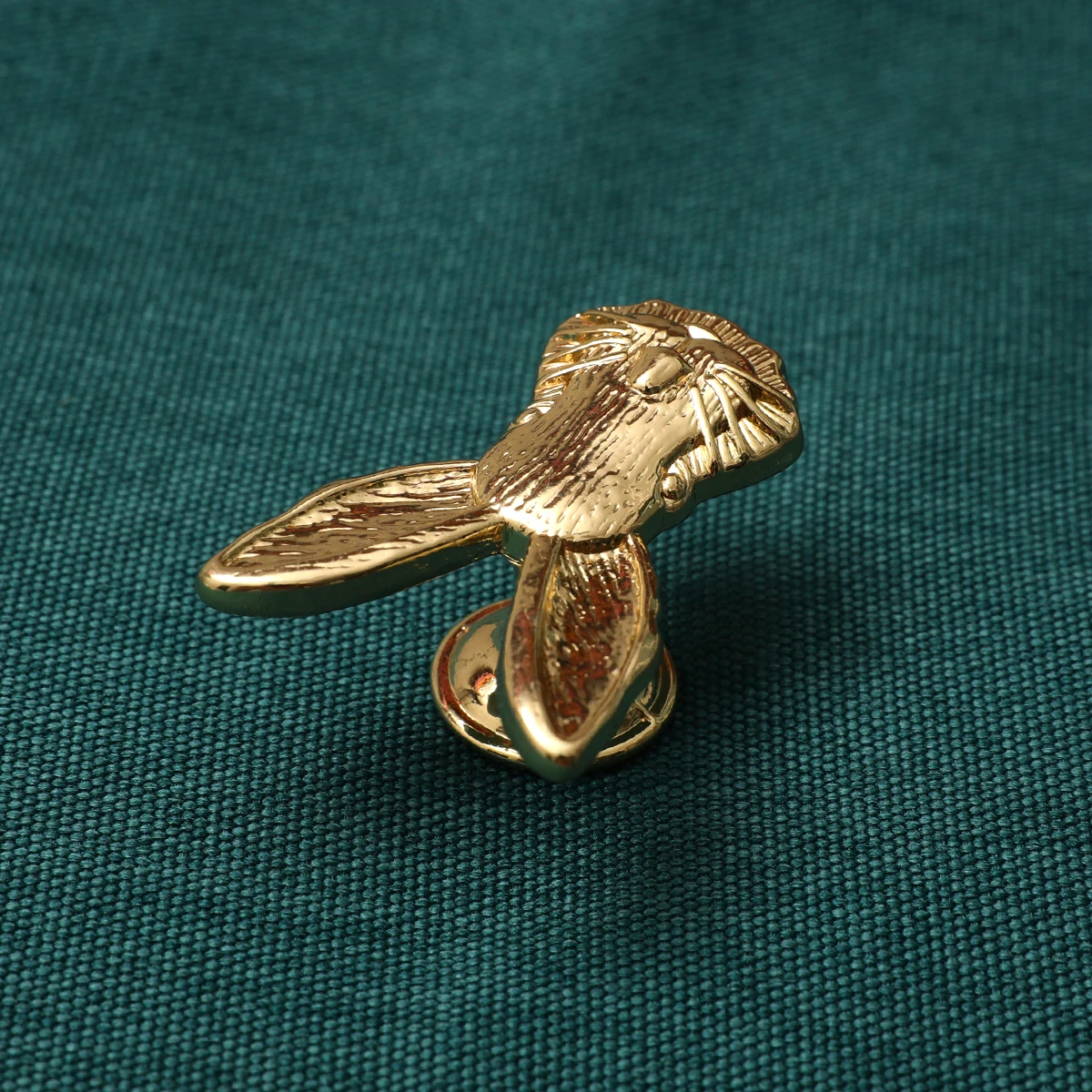  Satin Gold Rabbit Shape Brass Cabinet Drawer Knobs