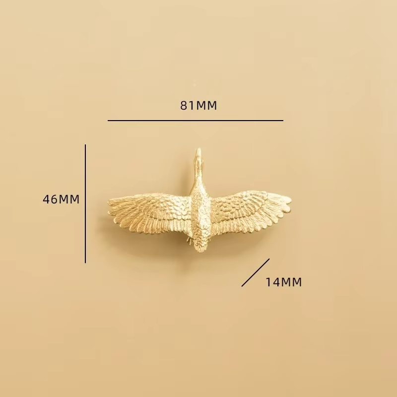 Swan-Shaped Brass Wardrobe & Cabinet Knobs