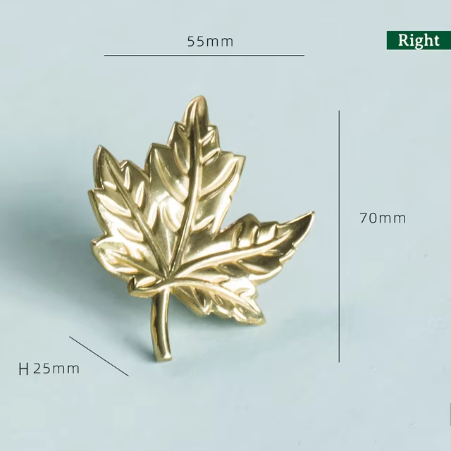 Brass Ginkgo & Maple Leaf Door Knobs