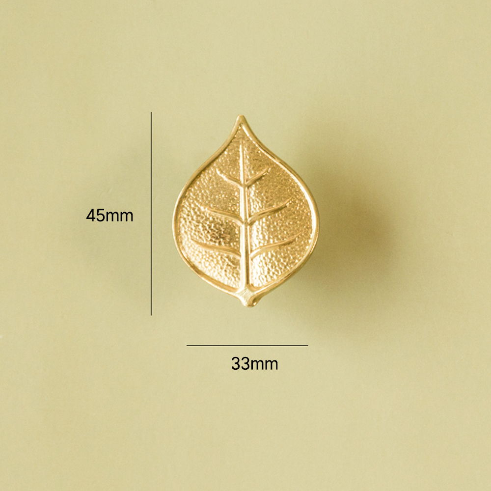 Apple Leaf Brass Wardrobe & Cabinet Knobs
