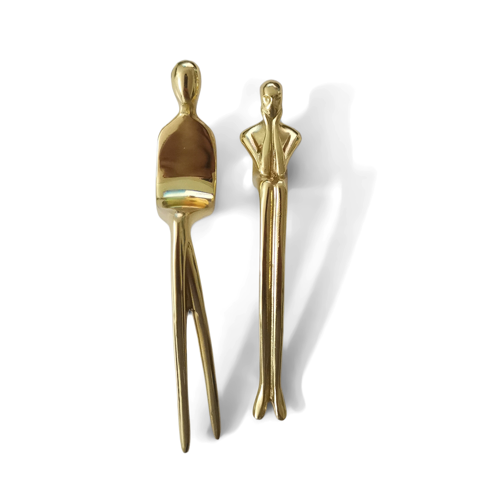 Abstract Thinker Brass Drawer and Cabinet Handle 