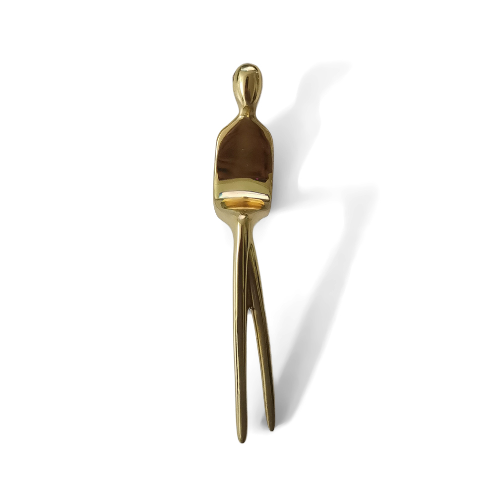 Abstract Thinker Brass Drawer and Cabinet Handle 