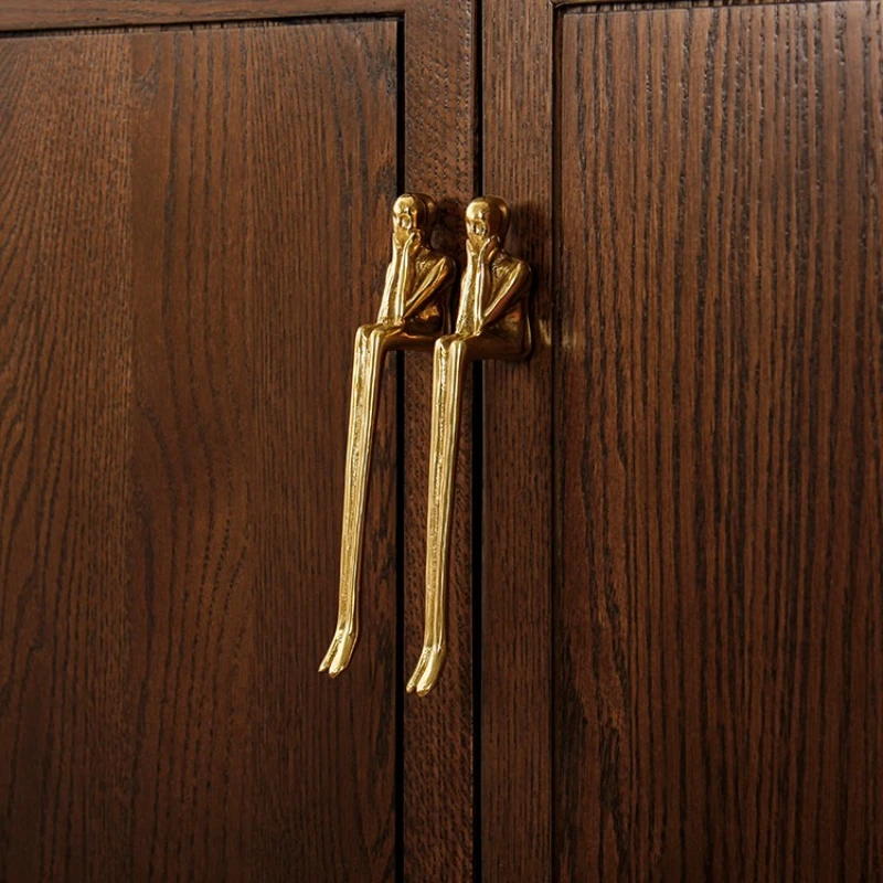 Brass Drawer Knob Thinker-shaped Furniture Handles