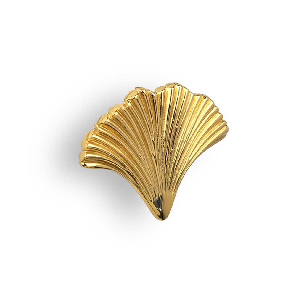 Brass Ginkgo & Maple Leaf Door Knobs