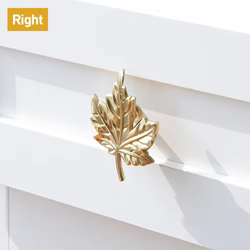 Brass Ginkgo & Maple Leaf Door Knobs