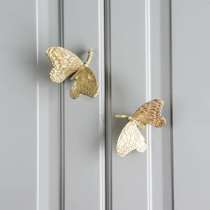 Butterfly Solid Brass Wardrobe & Cabinet Knobs