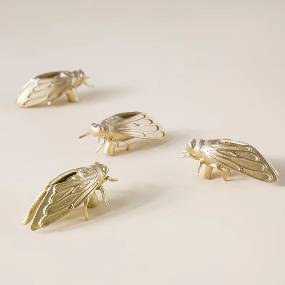 Cicada Insect-Shaped Brass Wardrobe & Cabinet Knobs