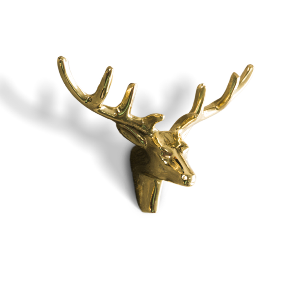 Elk Head Retro Brass Drawer Knobs