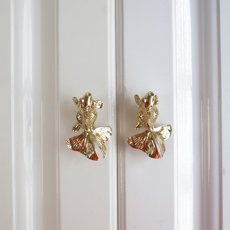 Goldfish Vintage Brass Cabinet Knobs