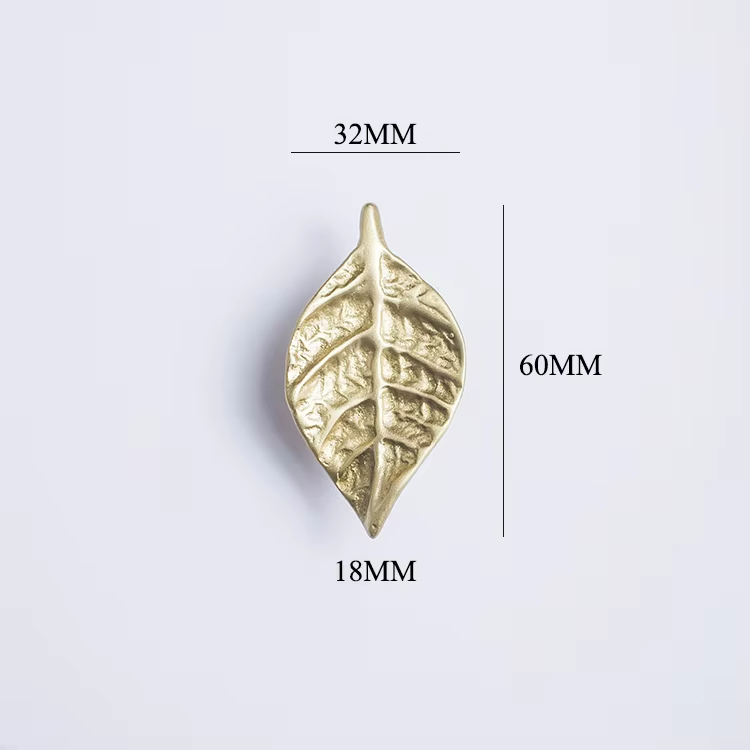 Leaf Solid Brass Cabinet Drawer Knobs