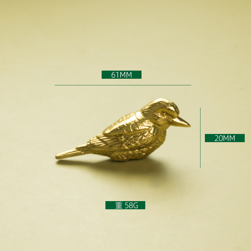 Hummingbird Brass Vintage Drawer Door Knob