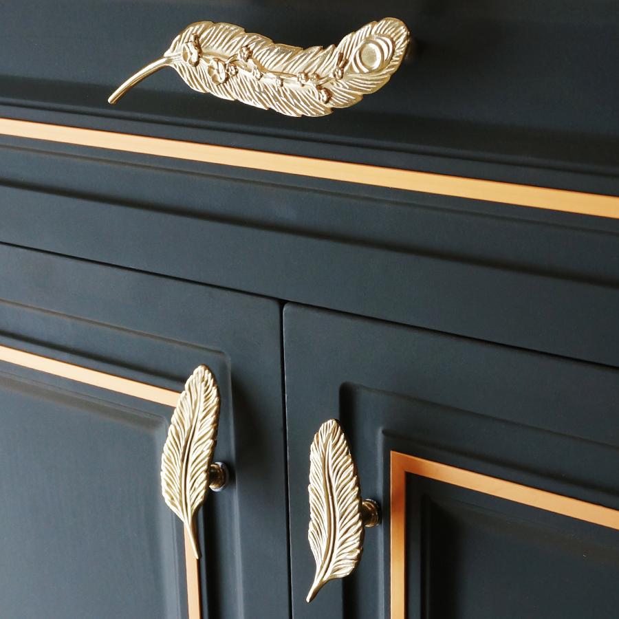 Feather Solid Brass Cabinet Drawer Knobs