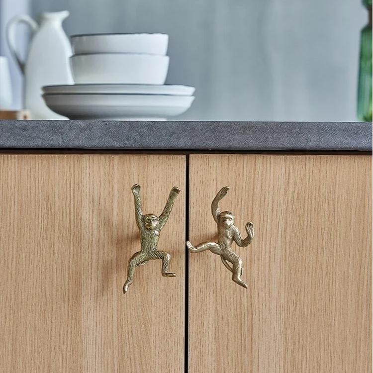 Monkey Solid Brass Drawer Cabinet Door Knobs