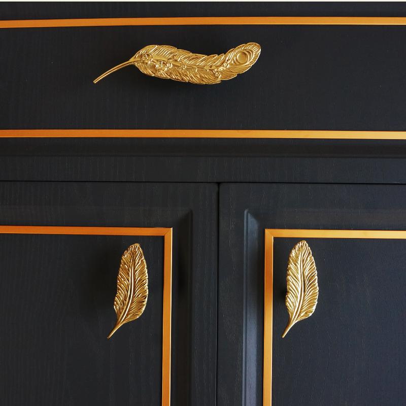 Feather Solid Brass Cabinet Drawer Knobs