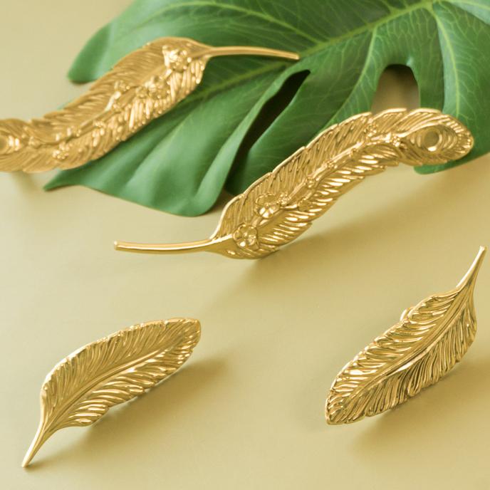 Feather Solid Brass Cabinet Drawer Knobs