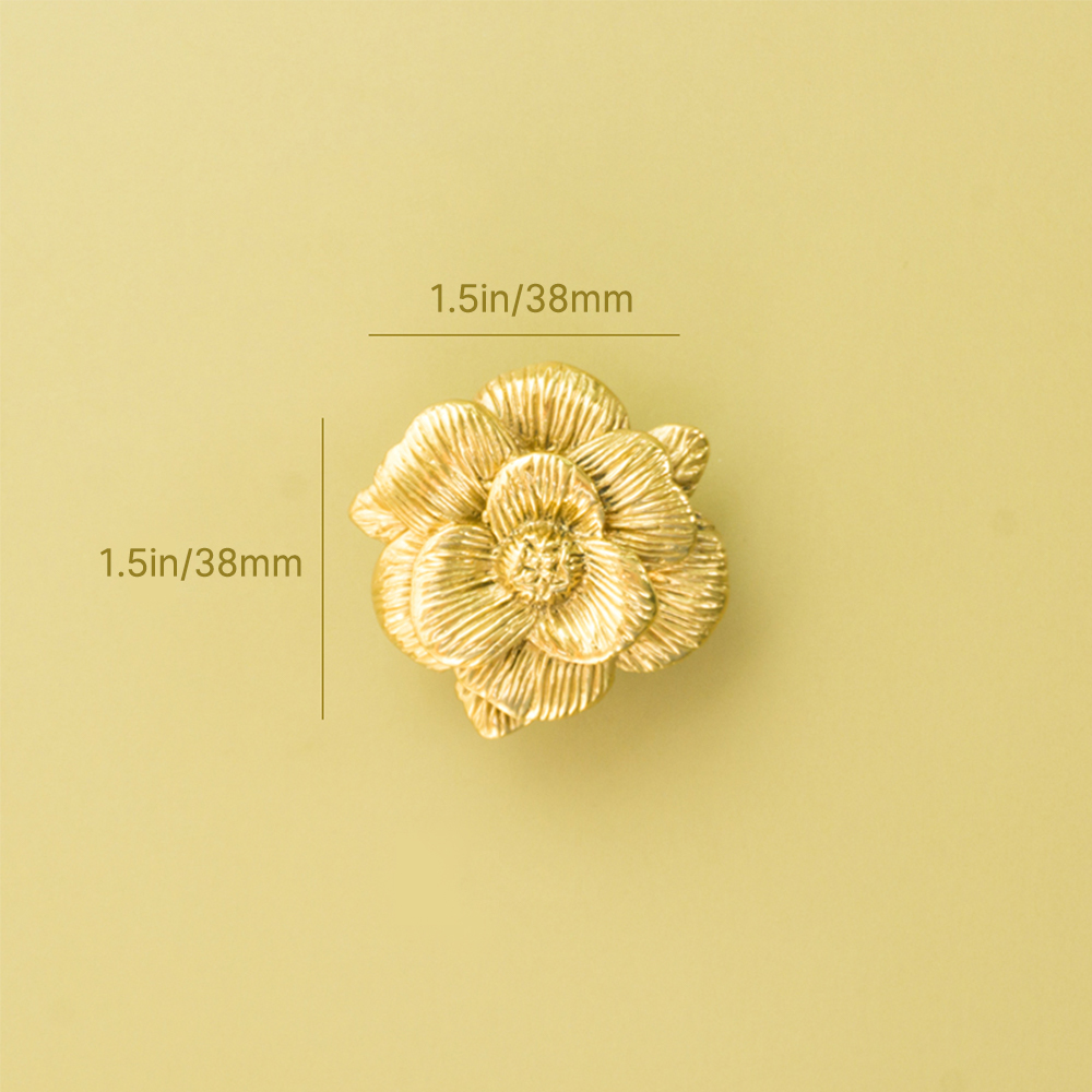 Rose Brass Cabinet Drawer Knobs