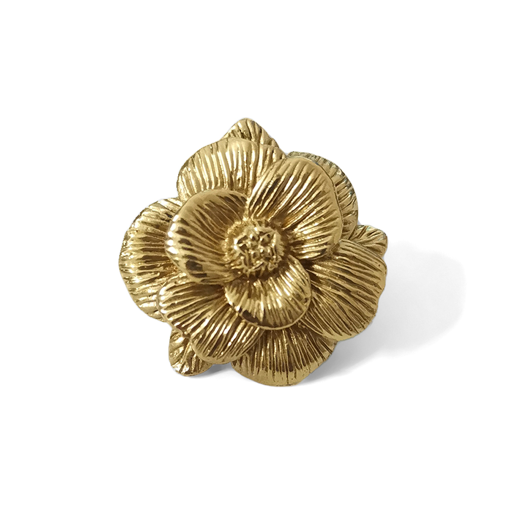 Rose Brass Cabinet Drawer Knobs