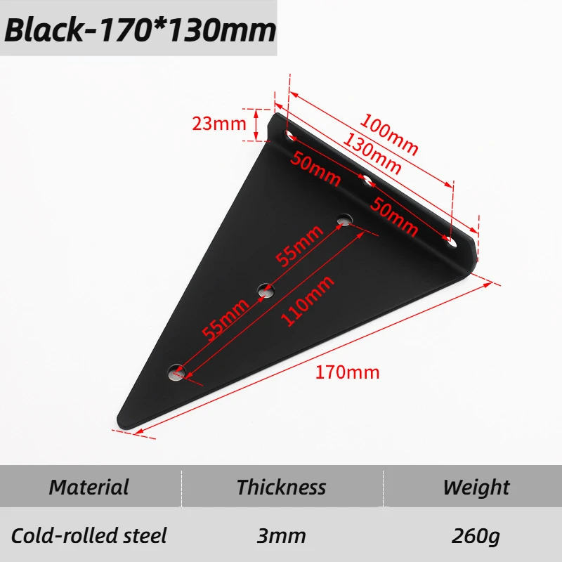 Load bearing wall bracket Black-170-130mm