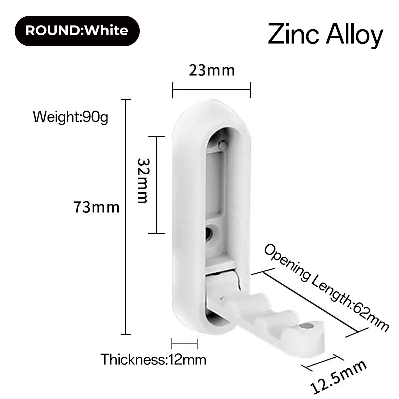 Foldable wall hook B-Arc-White