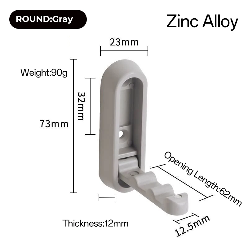 Foldable wall hook B-Arc-Gray