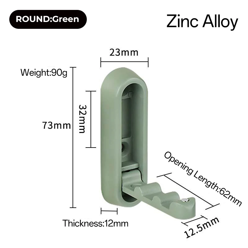 Foldable wall hook B-Arc-Green