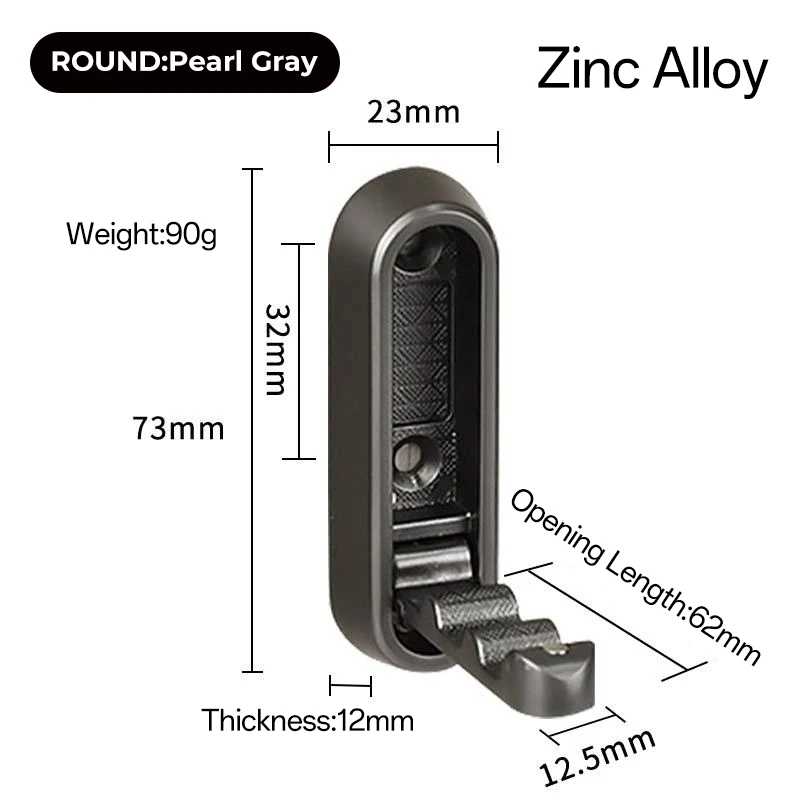 Foldable wall hook B-Arc-Pearl Gray