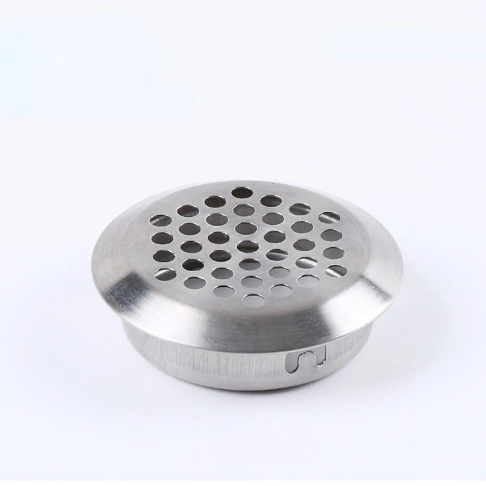 Round stainless steel vent grille installed view 3