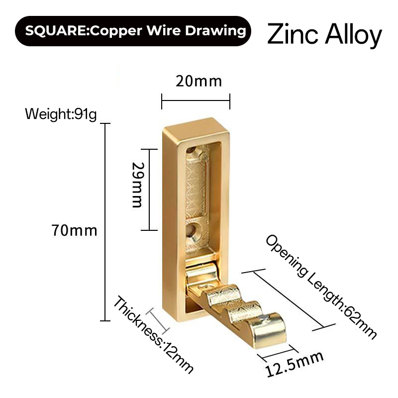 Foldable wall hook B-S-Brushed Copper
