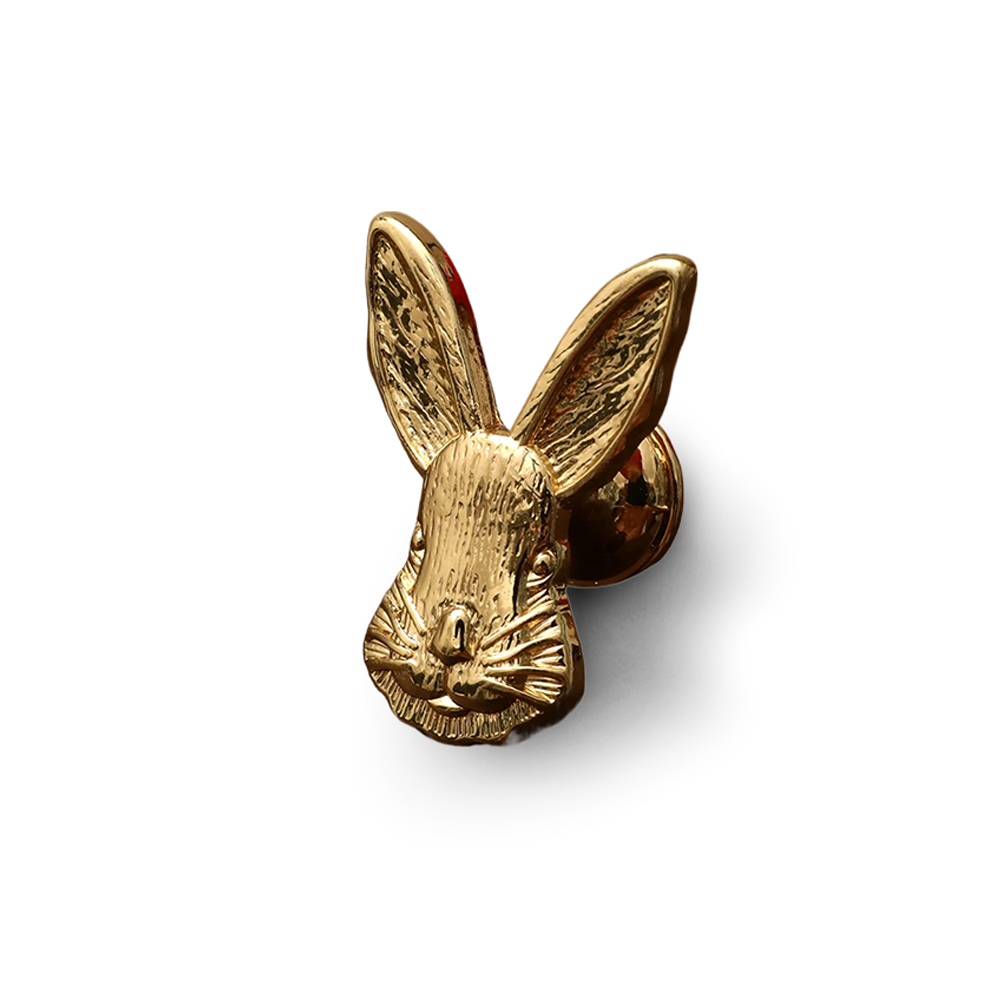  Satin Gold Rabbit Shape Brass Cabinet Drawer Knobs