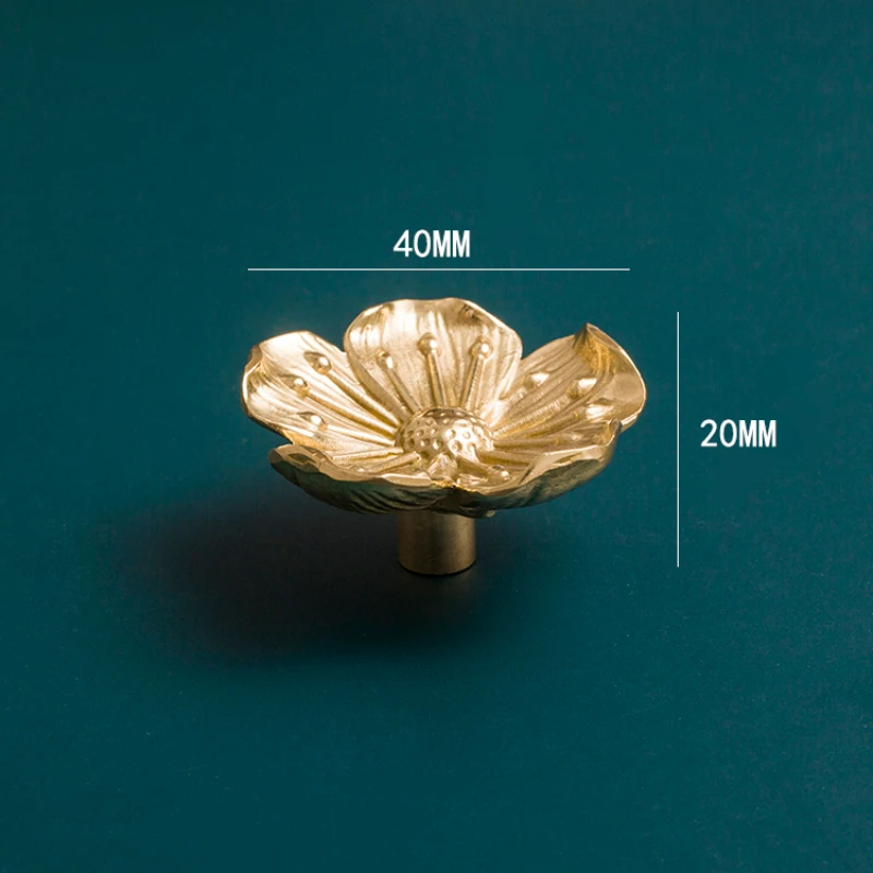Satin Gold Solid Blossom Cabinet Drawer Knobs