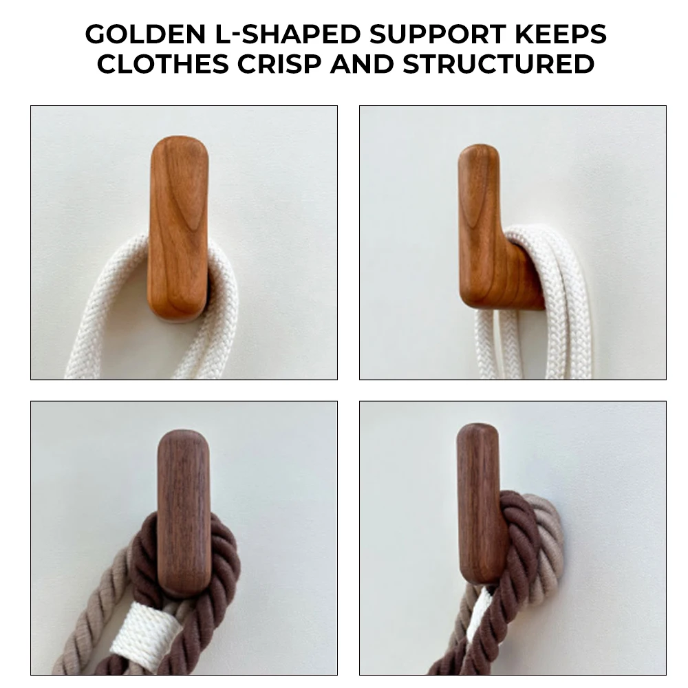 Wooden coat hook side profile