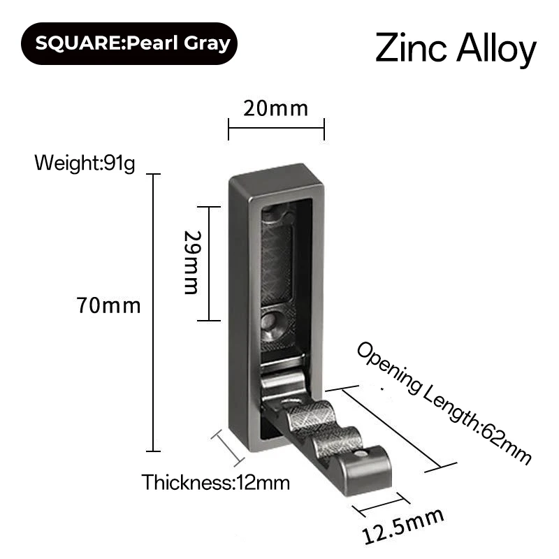 Foldable wall hook B-S-Pearl Gray