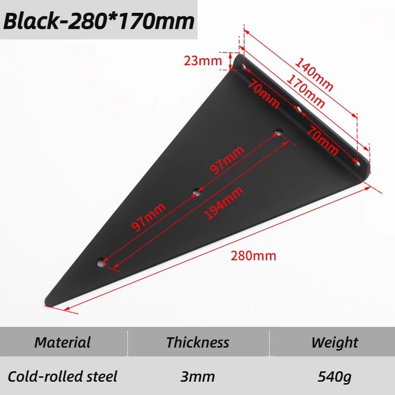 Load bearing wall bracket Black-280-170mm
