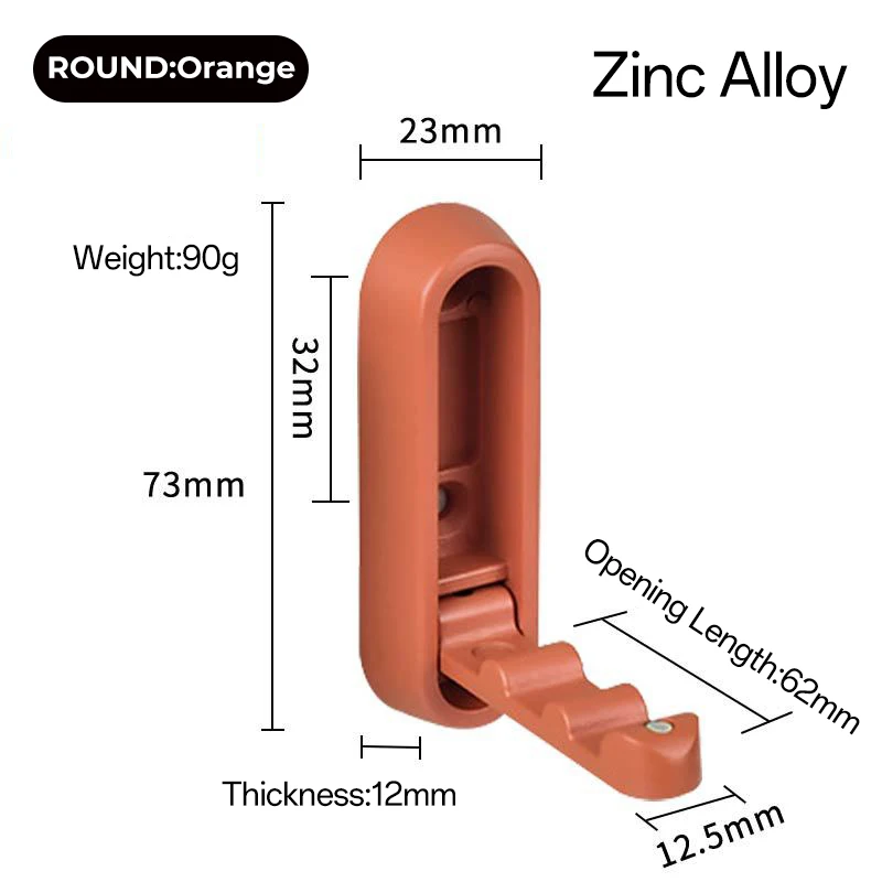 Foldable wall hook B-Arc-Orange