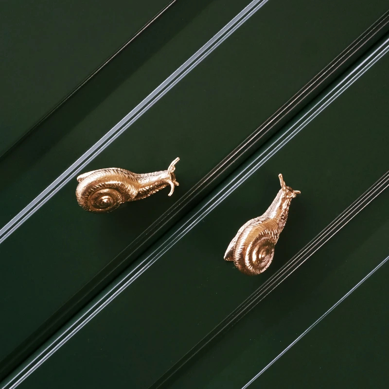 Solid Brass Snail Cabinets Drawers Knobs