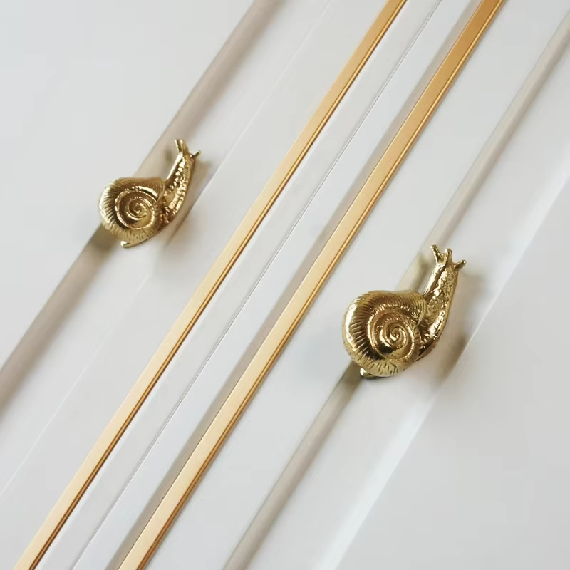 Solid Brass Snail Cabinets Drawers Knobs