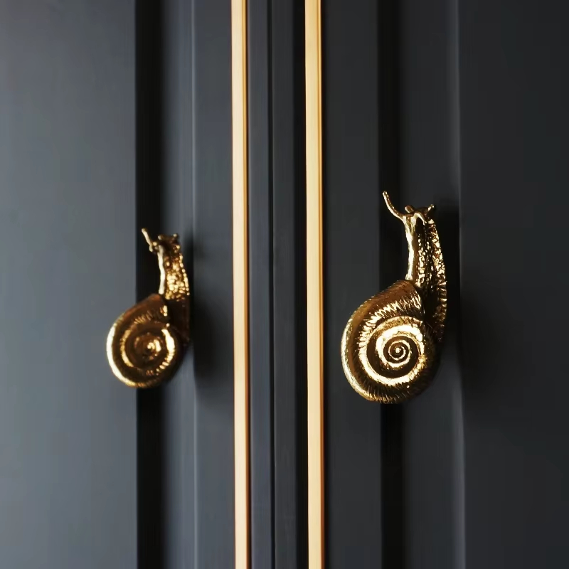 Solid Brass Snail Cabinets Drawers Knobs