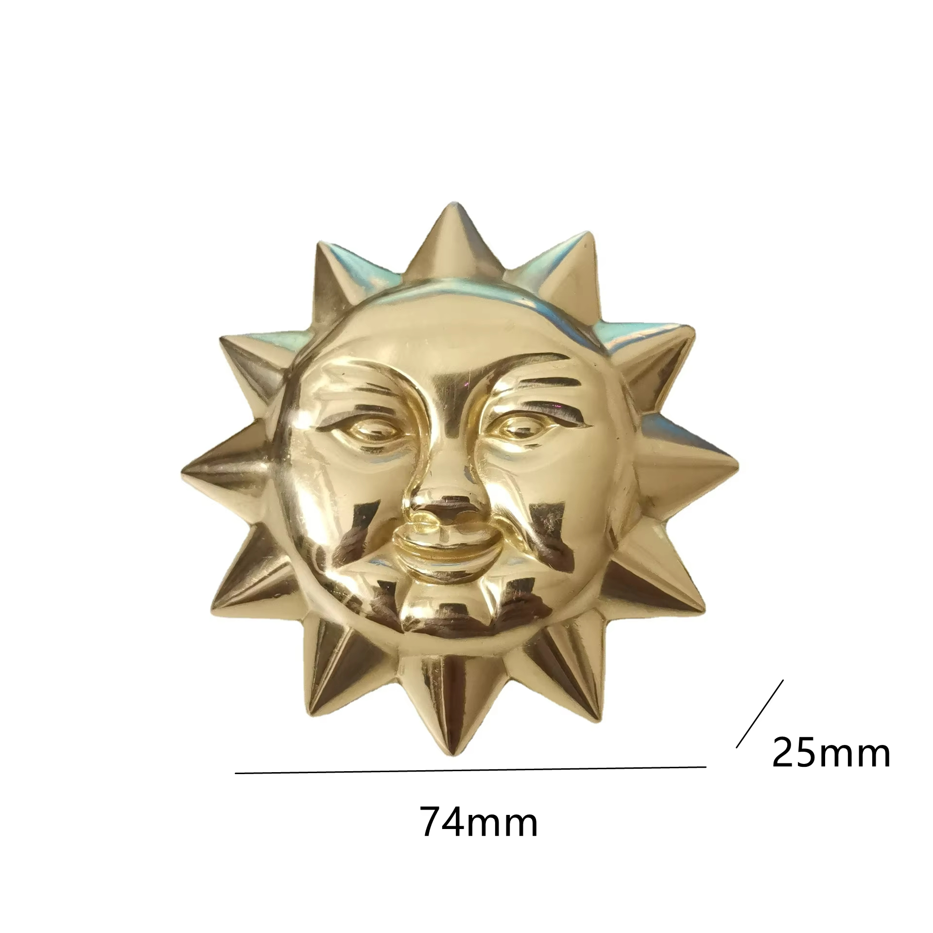 Sun and Moon Brass Wardrobe & Cabinet Knobs