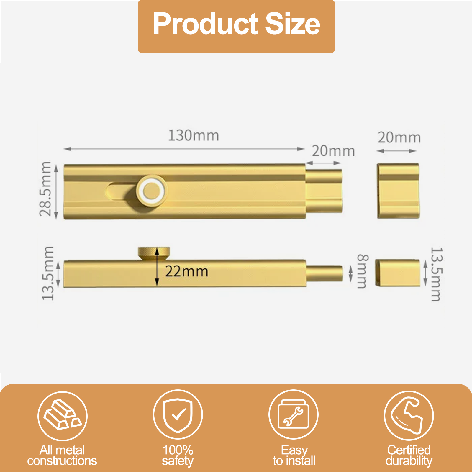 Zinc Alloy Noctilucent Barrel Bolt