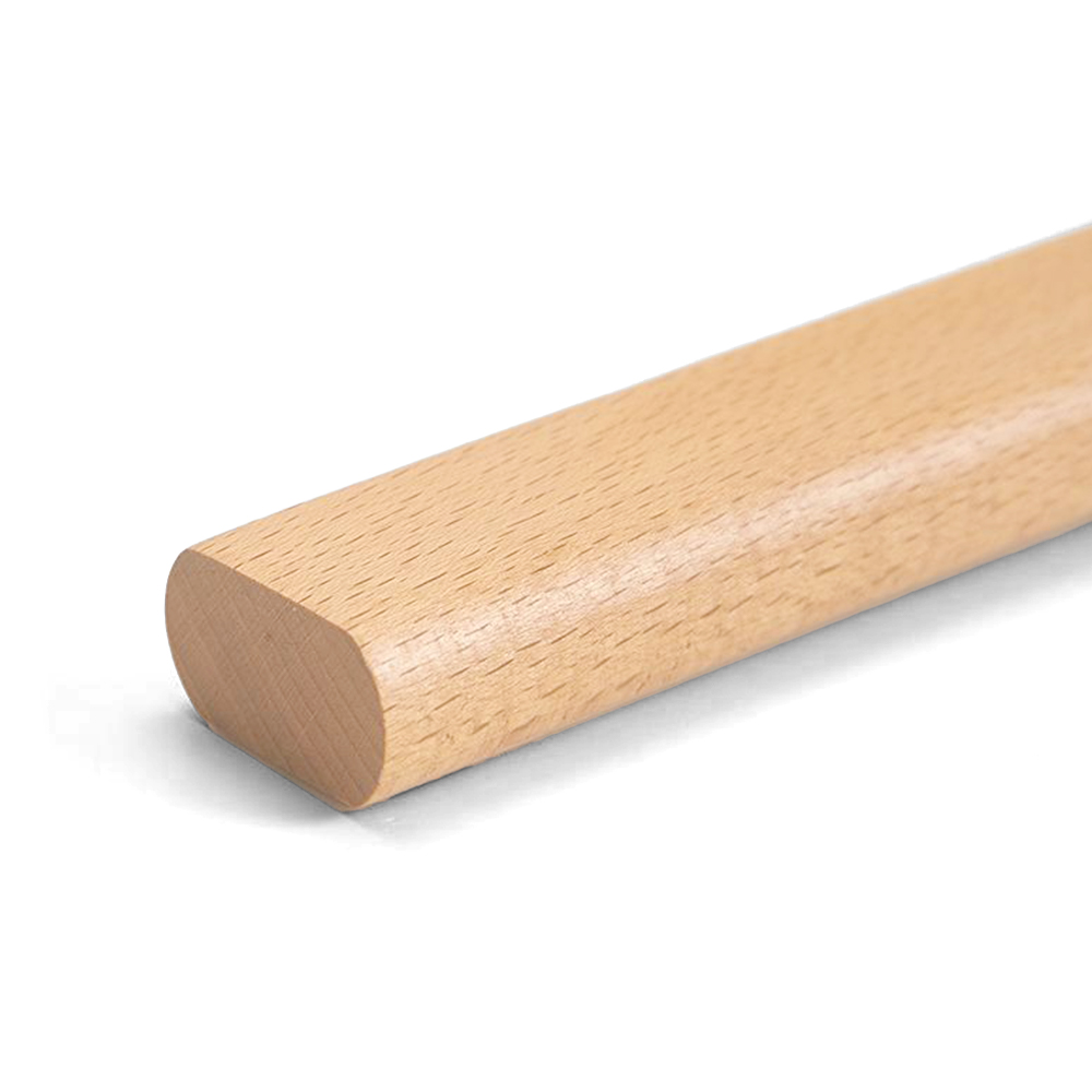 Solid Beech Wood Oval Closet Hanging Rod