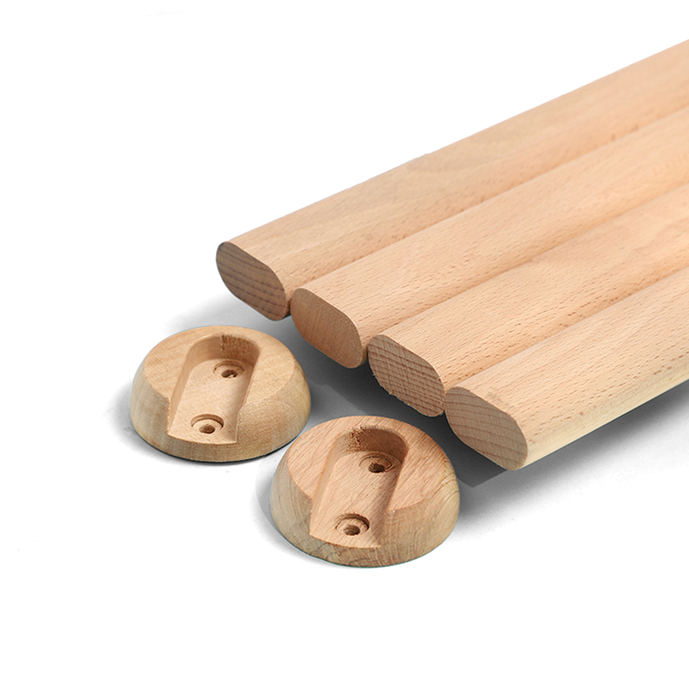 Solid Beech Wood Oval Closet Hanging Rod