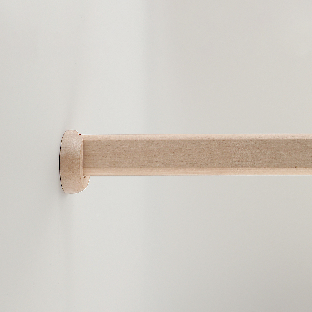 Solid Beech Wood Oval Closet Hanging Rod